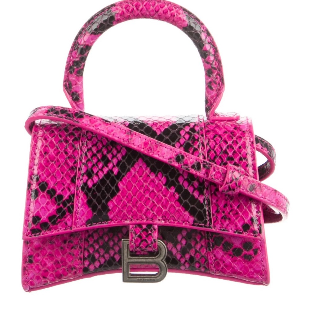 Balenciaga Pink Snake Print Women's Bag